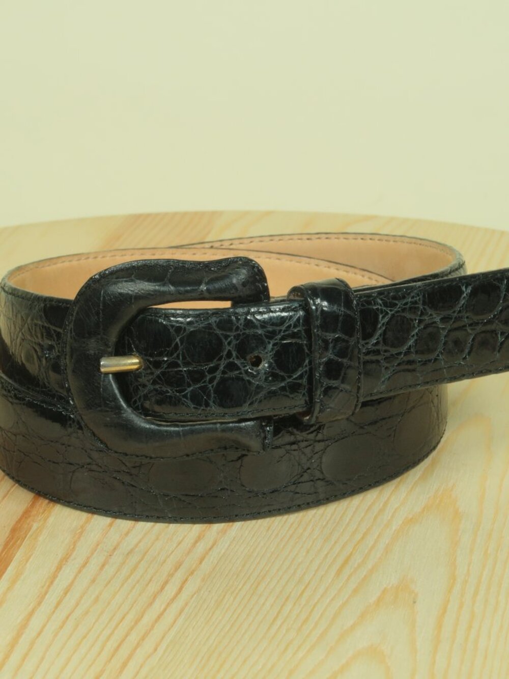 BD Jeffries Genuine Crocodile Belt Womens M Black